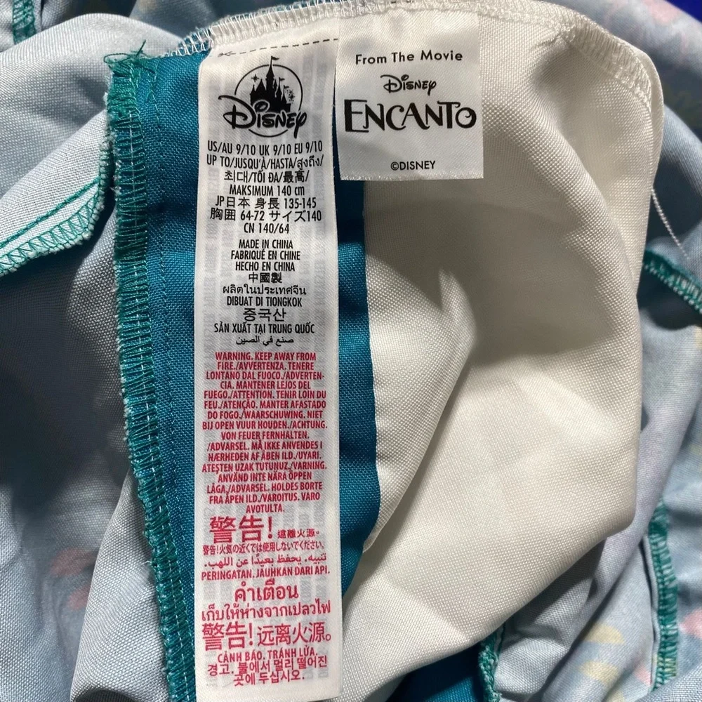 Disney Girls Encanto‎ Mirabel Costume Dress Size 9/10 White Blue EUC - Picture 8 of 12